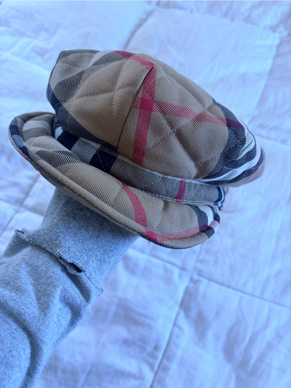 NWT♥️100% AUTHENTIC😍BURBERRY Quilted Plaid NEWSBOY CAP